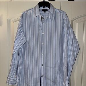 Banana Republic Men's Light Blue Striped Dress Shirt